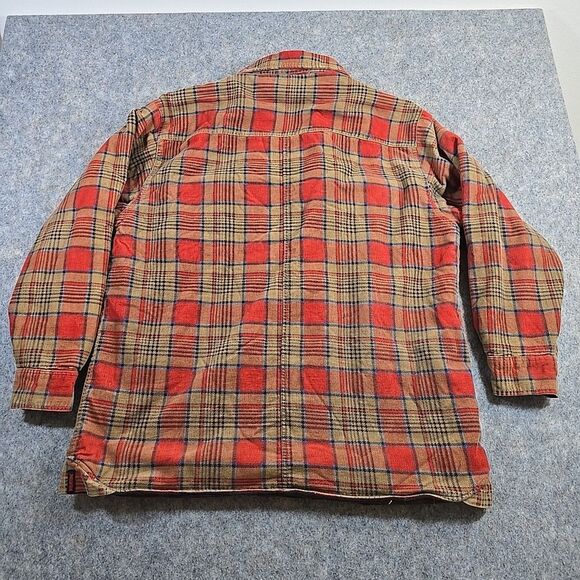 Wolverine Button Up Jacket Men's XL Corduroy Orange Plaid Fleece Lined Insulated - Picture 3 of 12